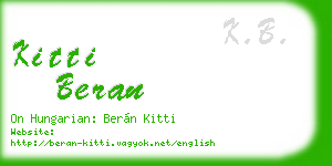 kitti beran business card